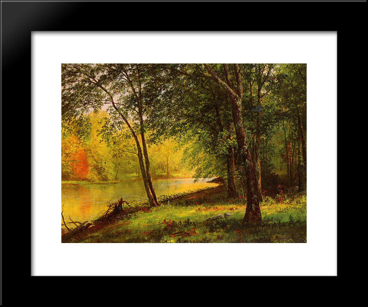 Merced River, California 20x24 Black Modern Wood Framed Art Print Poster by Bierstadt, Albert