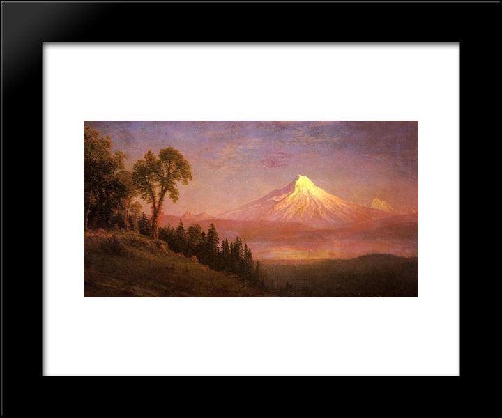 Mount St. Helens, Columbia River, Oregon 20x24 Black Modern Wood Framed Art Print Poster by Bierstadt, Albert