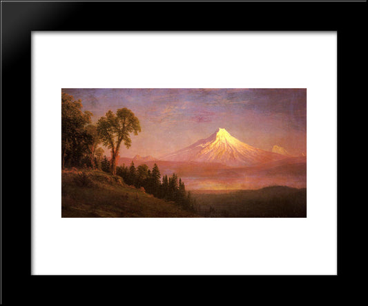 Mount St. Helens, Columbia River, Oregon 20x24 Black Modern Wood Framed Art Print Poster by Bierstadt, Albert