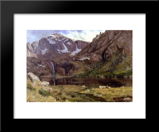 Mountain Lake 20x24 Black Modern Wood Framed Art Print Poster by Bierstadt, Albert