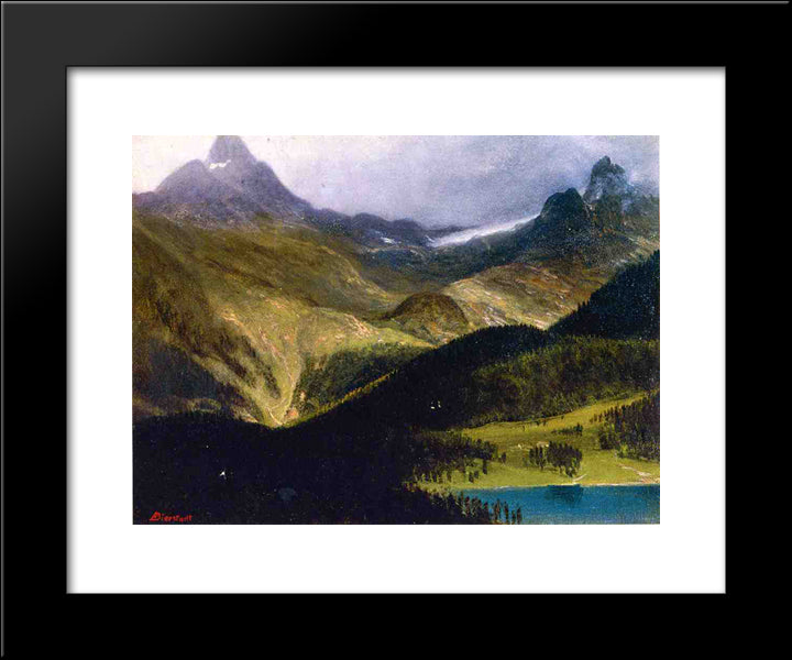 Mountain Landscape 20x24 Black Modern Wood Framed Art Print Poster by Bierstadt, Albert