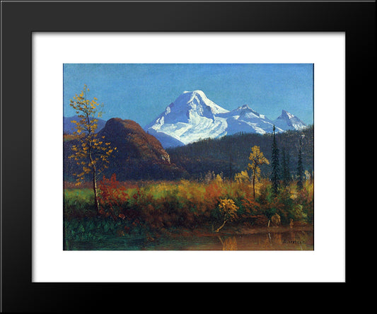 Mt. Rainier From The Southwest 20x24 Black Modern Wood Framed Art Print Poster by Bierstadt, Albert