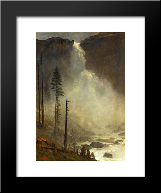 Nevada Falls 20x24 Black Modern Wood Framed Art Print Poster by Bierstadt, Albert