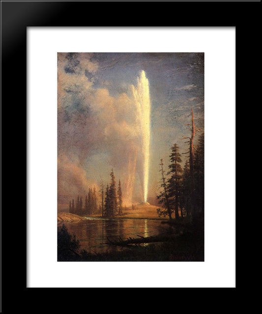 Old Faithful 20x24 Black Modern Wood Framed Art Print Poster by Bierstadt, Albert