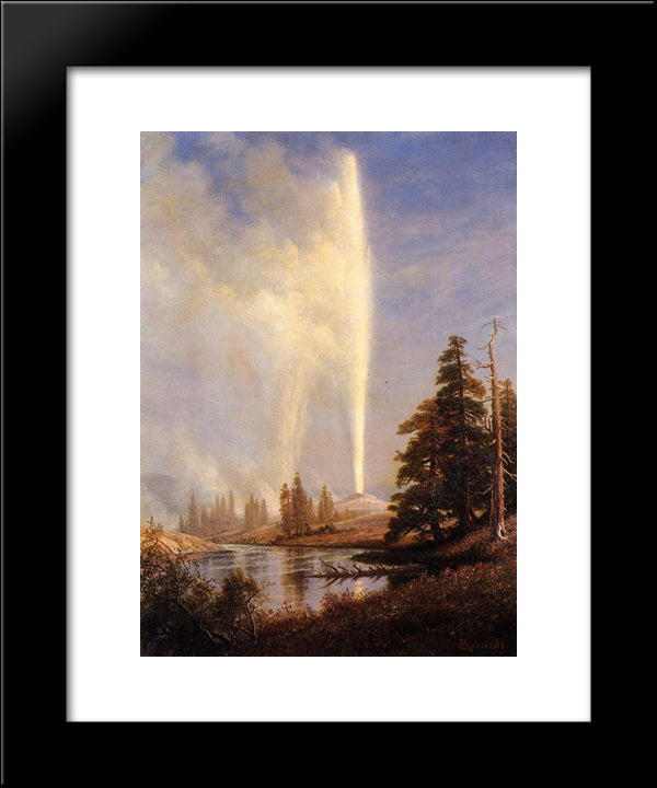 Old Faithful 20x24 Black Modern Wood Framed Art Print Poster by Bierstadt, Albert
