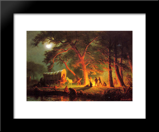 Oregon Trail 20x24 Black Modern Wood Framed Art Print Poster by Bierstadt, Albert