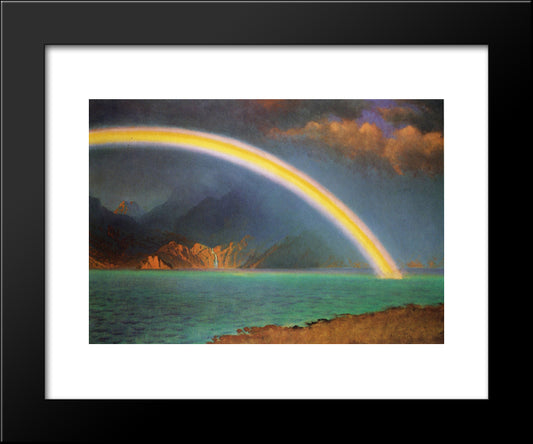 Rainbow Over Jenny Lake, Wyoming 20x24 Black Modern Wood Framed Art Print Poster by Bierstadt, Albert