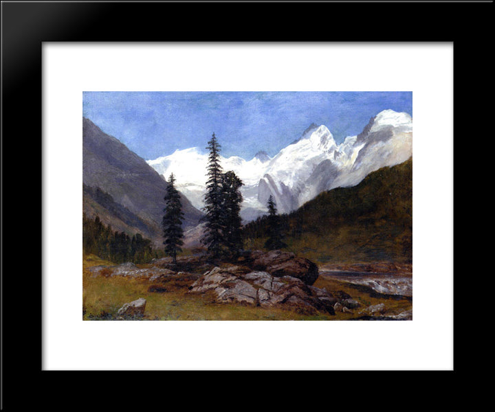 Rocky Mountain 20x24 Black Modern Wood Framed Art Print Poster by Bierstadt, Albert