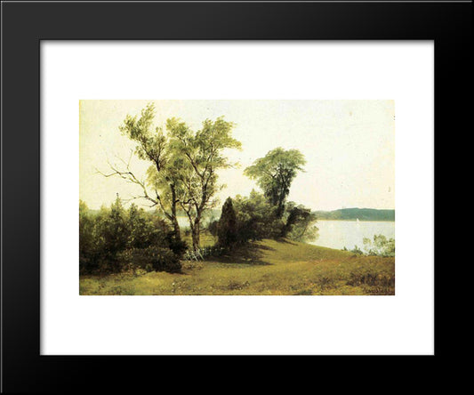 Sailing On The Hudson 20x24 Black Modern Wood Framed Art Print Poster by Bierstadt, Albert