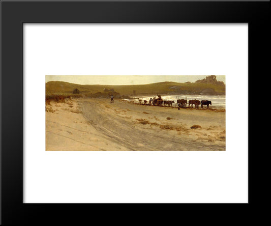 Seaweed Harvesting 20x24 Black Modern Wood Framed Art Print Poster by Bierstadt, Albert