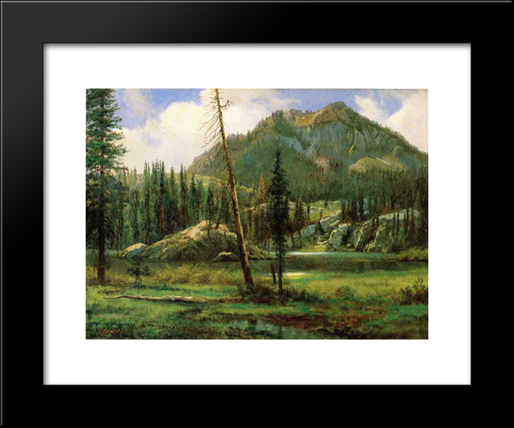 Sierra Nevada Mountains 20x24 Black Modern Wood Framed Art Print Poster by Bierstadt, Albert