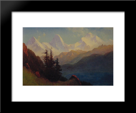 Splendour Of The Grand Tetons 20x24 Black Modern Wood Framed Art Print Poster by Bierstadt, Albert