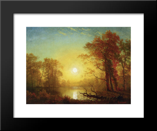 Sunrise 20x24 Black Modern Wood Framed Art Print Poster by Bierstadt, Albert