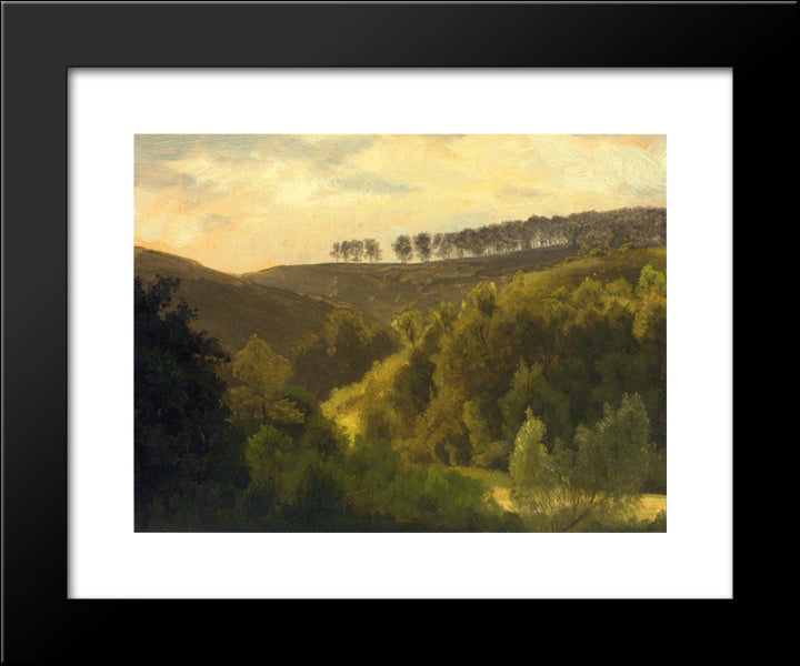 Sunrise Over Forest And Grove 20x24 Black Modern Wood Framed Art Print Poster by Bierstadt, Albert