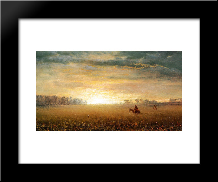 Sunset Of The Prairies 20x24 Black Modern Wood Framed Art Print Poster by Bierstadt, Albert