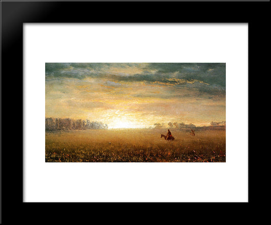 Sunset Of The Prairies 20x24 Black Modern Wood Framed Art Print Poster by Bierstadt, Albert