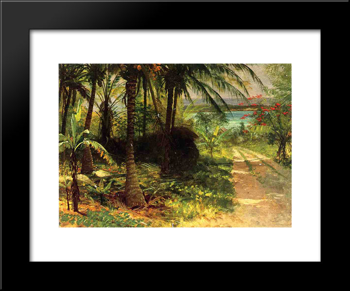 Tropical Landscape 20x24 Black Modern Wood Framed Art Print Poster by Bierstadt, Albert