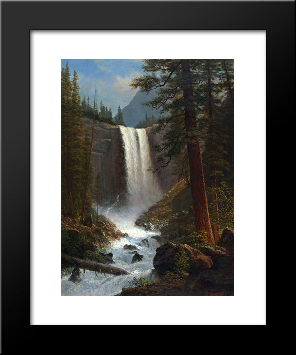 Vernal Falls 20x24 Black Modern Wood Framed Art Print Poster by Bierstadt, Albert