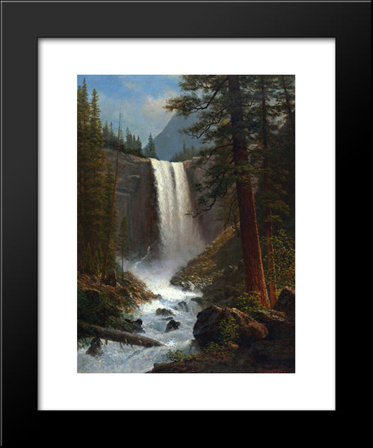 Vernal Falls 20x24 Black Modern Wood Framed Art Print Poster by Bierstadt, Albert