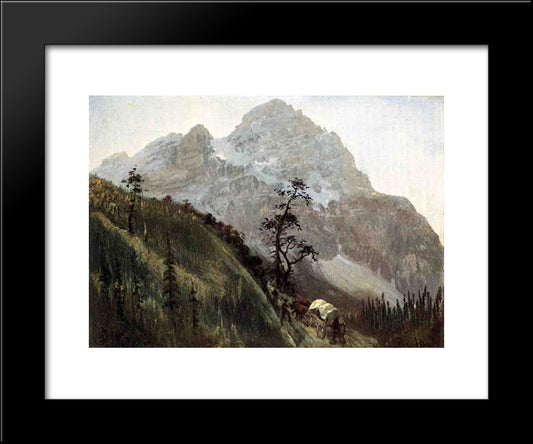 Western Trail, The Rockies 20x24 Black Modern Wood Framed Art Print Poster by Bierstadt, Albert