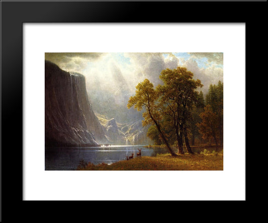 Yosemite Valley 20x24 Black Modern Wood Framed Art Print Poster by Bierstadt, Albert