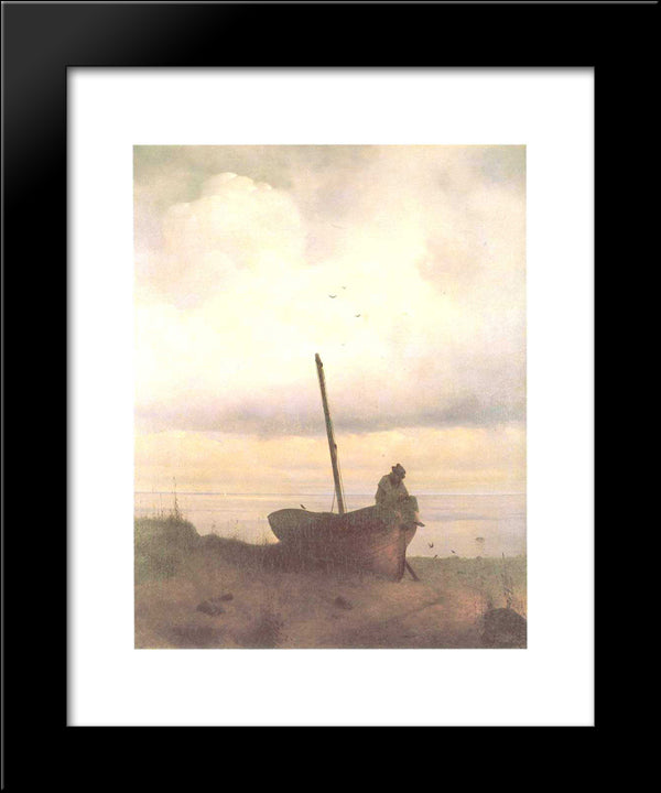 View Of The Coast Near St. Petersburg 20x24 Black Modern Wood Framed Art Print Poster by Aivazovsky, Ivan