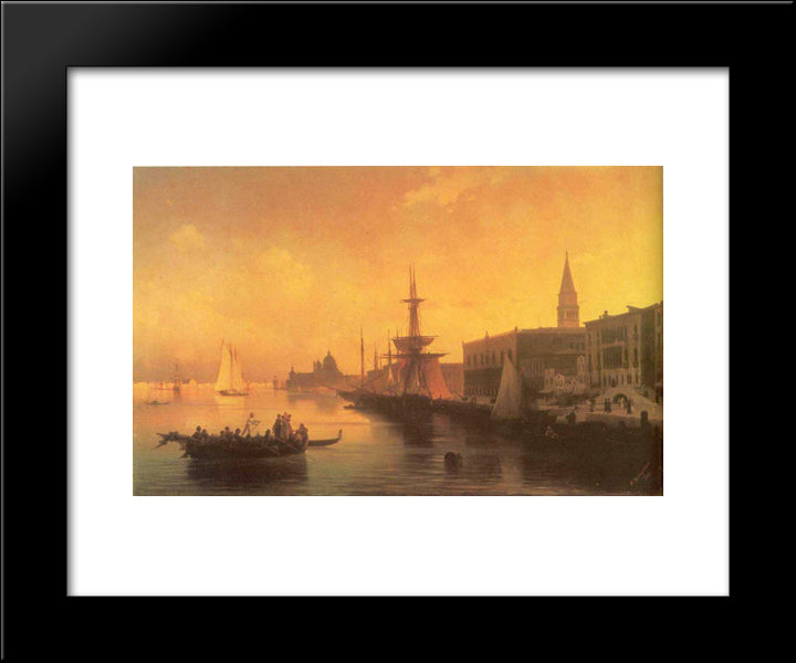 Venice 20x24 Black Modern Wood Framed Art Print Poster by Aivazovsky, Ivan