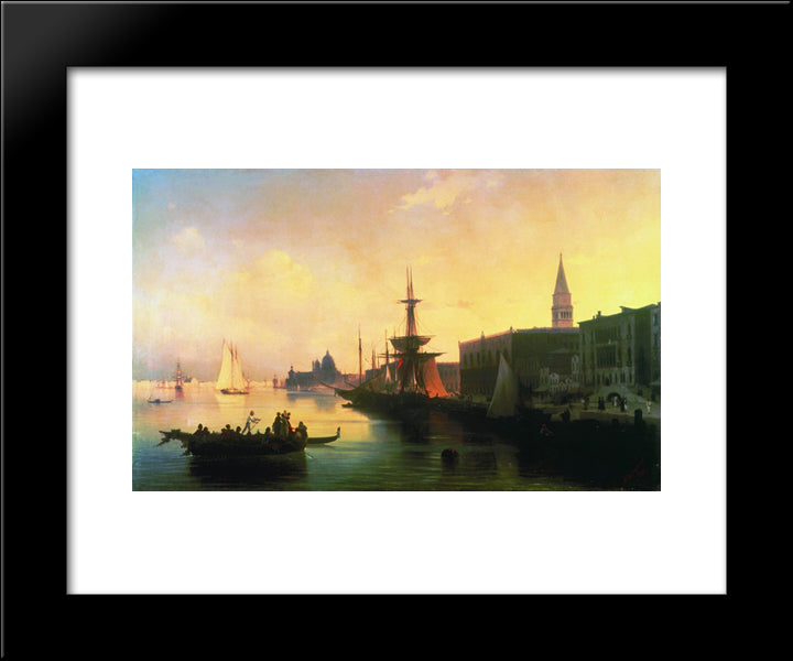 Venice 20x24 Black Modern Wood Framed Art Print Poster by Aivazovsky, Ivan