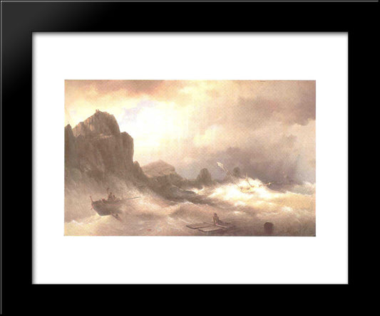 The Shipwreck 20x24 Black Modern Wood Framed Art Print Poster by Aivazovsky, Ivan