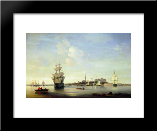Reval 20x24 Black Modern Wood Framed Art Print Poster by Aivazovsky, Ivan