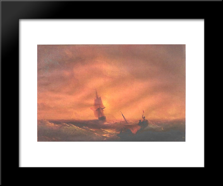 Survivors 20x24 Black Modern Wood Framed Art Print Poster by Aivazovsky, Ivan