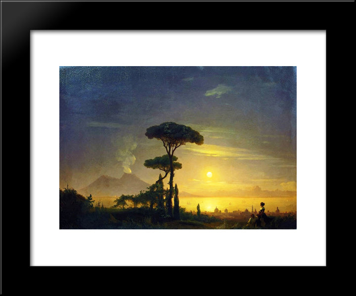 The Bay Of Naples 20x24 Black Modern Wood Framed Art Print Poster by Aivazovsky, Ivan