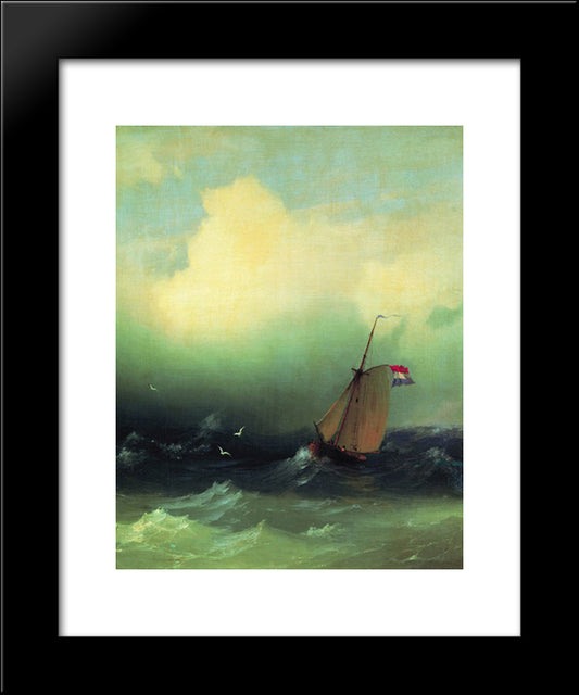 Storm At Sea 20x24 Black Modern Wood Framed Art Print Poster by Aivazovsky, Ivan
