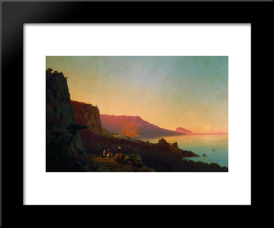 Evening In The Crimea 20x24 Black Modern Wood Framed Art Print Poster by Aivazovsky, Ivan