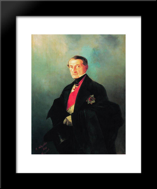 Portrait Of Senator Alexander Ivanovich Kaznacheyev 20x24 Black Modern Wood Framed Art Print Poster by Aivazovsky, Ivan