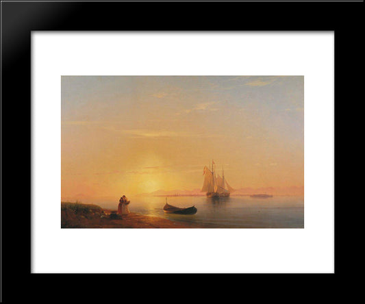 The Shores Of Dalmatia 20x24 Black Modern Wood Framed Art Print Poster by Aivazovsky, Ivan