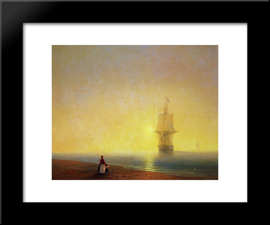Morning At Sea 20x24 Black Modern Wood Framed Art Print Poster by Aivazovsky, Ivan