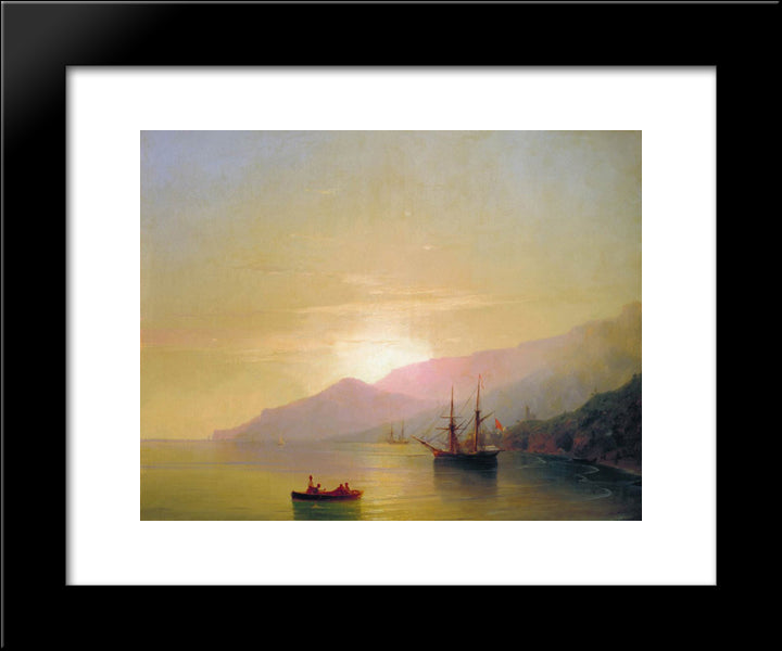 Ships At Anchor 20x24 Black Modern Wood Framed Art Print Poster by Aivazovsky, Ivan