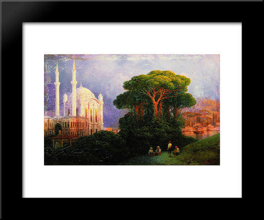 View Of Constantinople 20x24 Black Modern Wood Framed Art Print Poster by Aivazovsky, Ivan