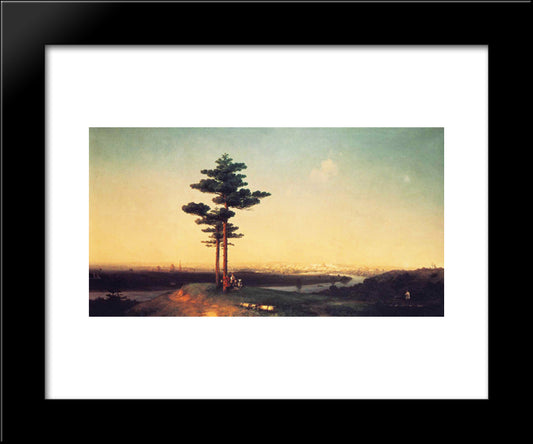 View Of Moscow From Sparrow Hills 20x24 Black Modern Wood Framed Art Print Poster by Aivazovsky, Ivan