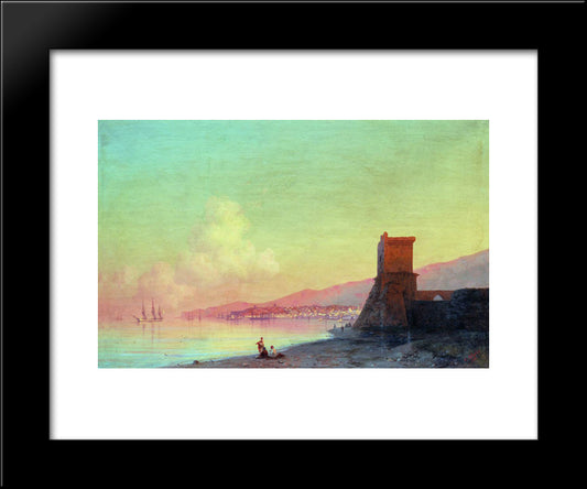 Sunrise In Feodosia 20x24 Black Modern Wood Framed Art Print Poster by Aivazovsky, Ivan