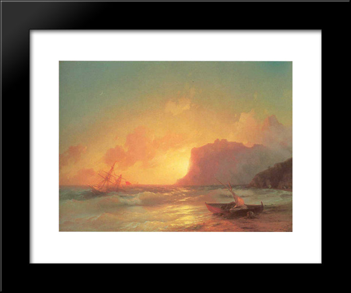 The Sea. Koktebel. 20x24 Black Modern Wood Framed Art Print Poster by Aivazovsky, Ivan