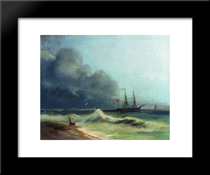 Sea Before Storm 20x24 Black Modern Wood Framed Art Print Poster by Aivazovsky, Ivan