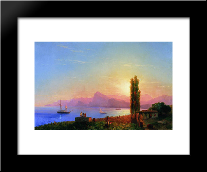 Sunset At Sea 20x24 Black Modern Wood Framed Art Print Poster by Aivazovsky, Ivan