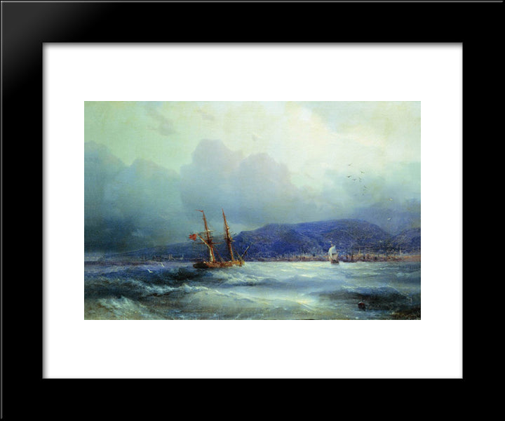 Trebizond From The Sea 20x24 Black Modern Wood Framed Art Print Poster by Aivazovsky, Ivan