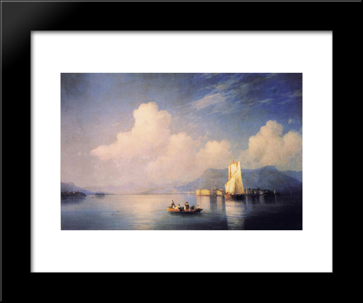 Lake Maggiore In The Evening 20x24 Black Modern Wood Framed Art Print Poster by Aivazovsky, Ivan