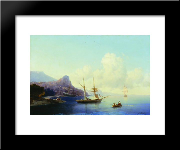 Gurzuf 20x24 Black Modern Wood Framed Art Print Poster by Aivazovsky, Ivan