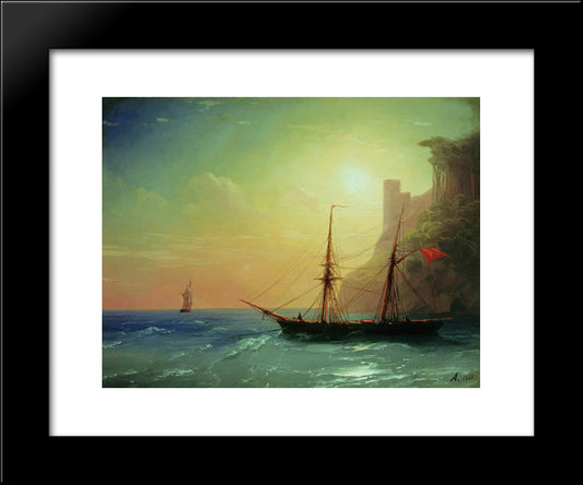 Sea Coast 20x24 Black Modern Wood Framed Art Print Poster by Aivazovsky, Ivan