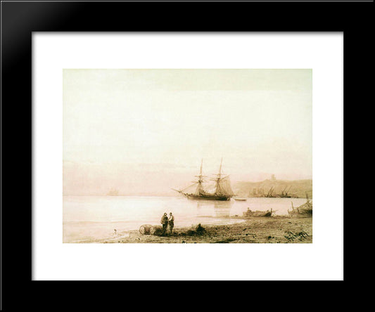 Seashore 20x24 Black Modern Wood Framed Art Print Poster by Aivazovsky, Ivan