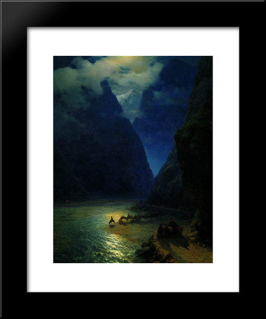 Darial Gorge 20x24 Black Modern Wood Framed Art Print Poster by Aivazovsky, Ivan